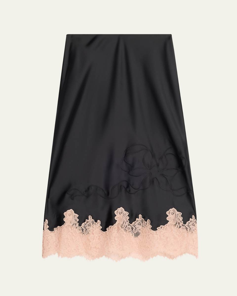 Malina Lace-Trim Midi Skirt